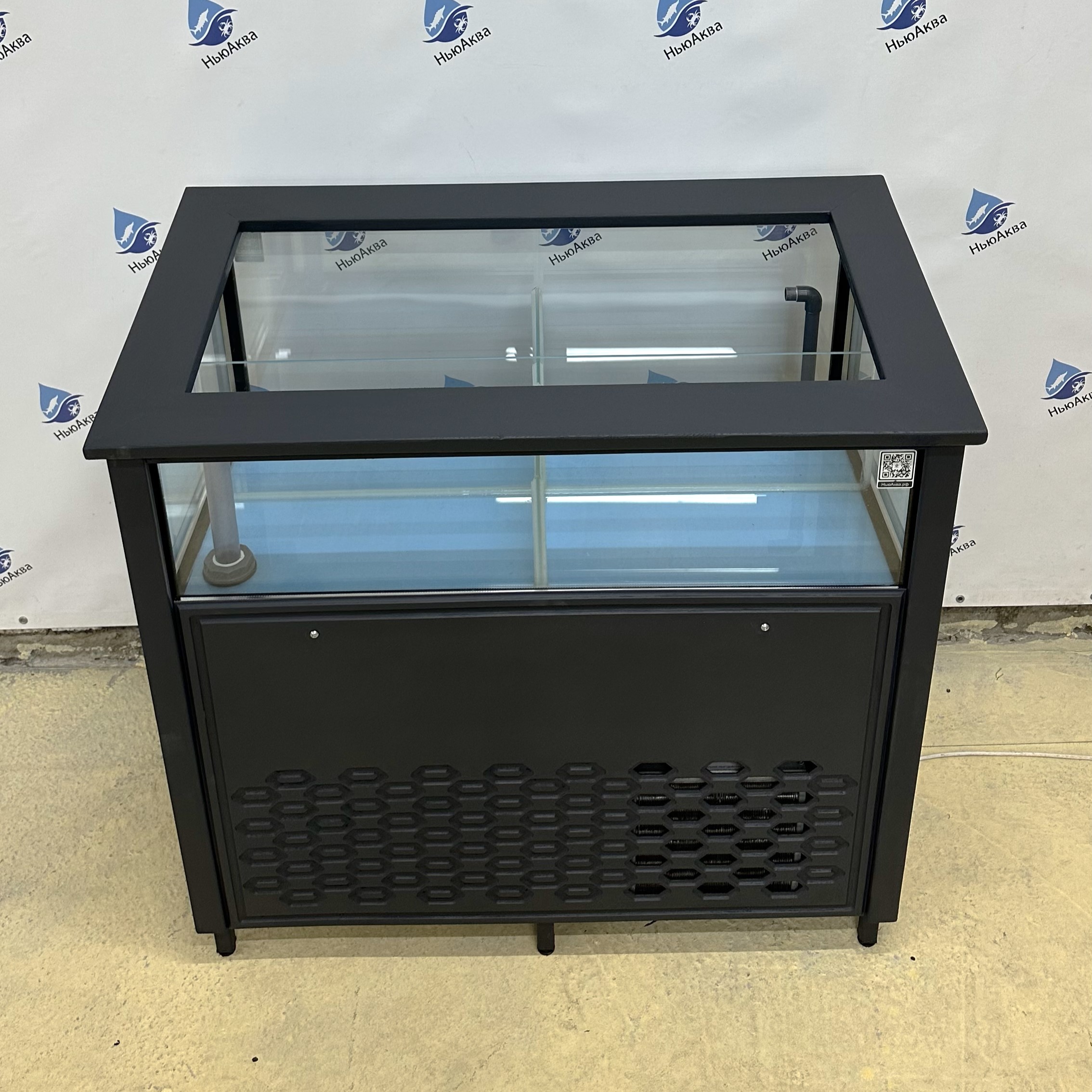 Аквариум в аренду для морепродуктов. Вид сверху.